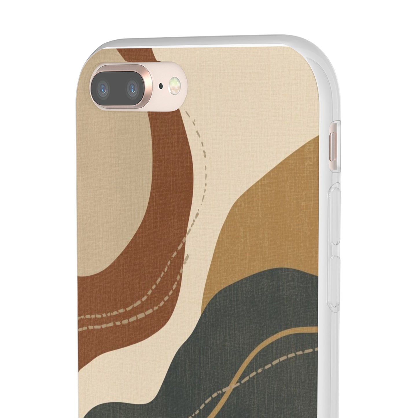 Abstract Earth Tone Phone Case — Boho Wavy Flexi Case