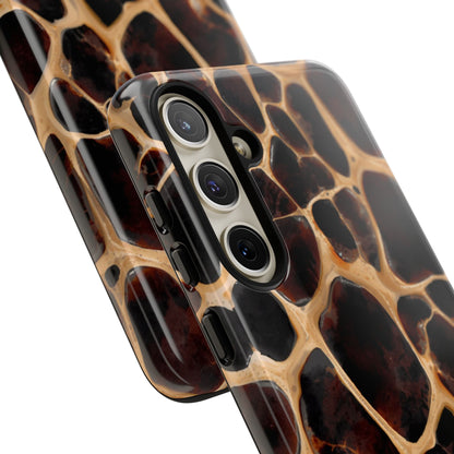 Phone Case — Brown Leather Dot Texture Rugged Protective Cover