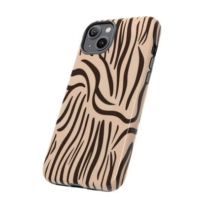 Zebra Stripe Tough Phone Case – Neutral Animal Print Protective Cover