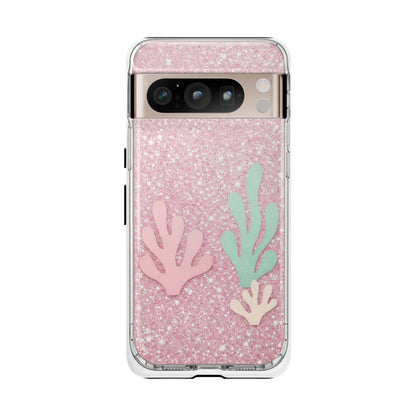 Pink Glitter Seaweed Tough Case - Sparkle Protective Phone Cover