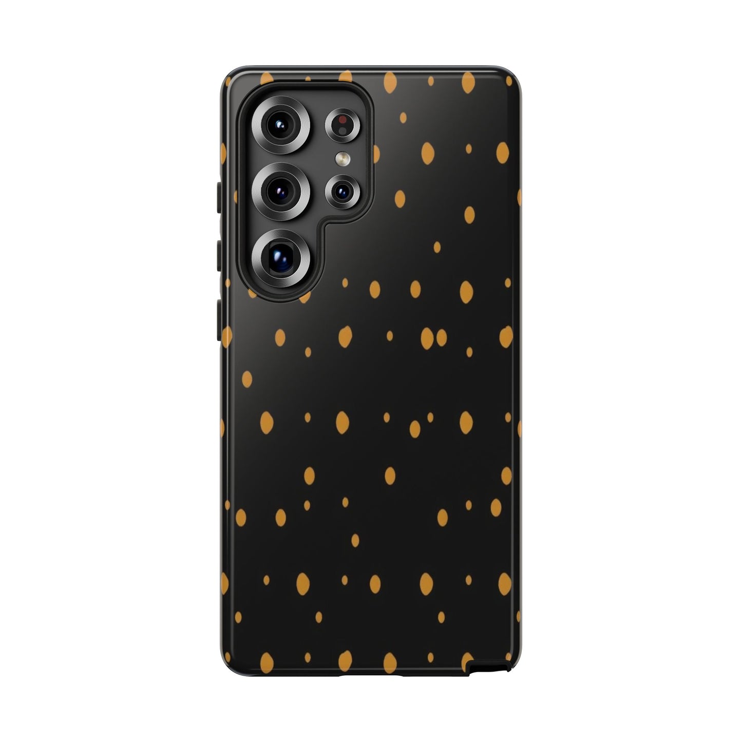 Black & Gold Dot Tough Phone Case — Protective Sparkle Pattern