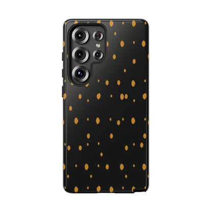 Black & Gold Dot Tough Phone Case — Protective Sparkle Pattern