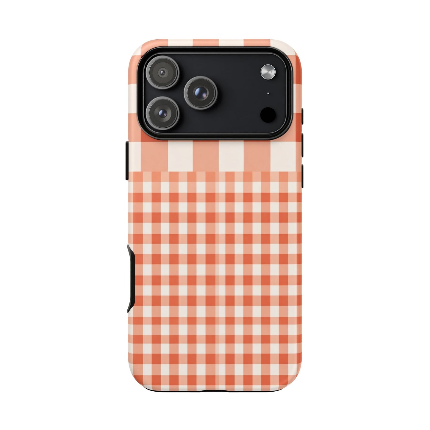 Buffalo Check Tough Phone Case — Orange Gingham Protective Cover