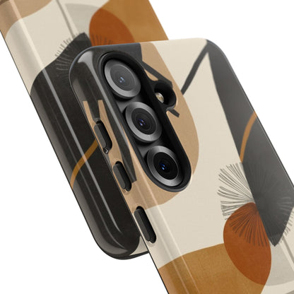 Abstract Earth Tone Phone Case — Mid-Century Minimalist Tough Case