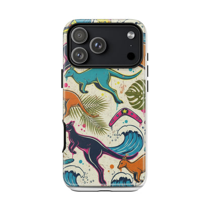 Tough Cases — Colorful Surfing Kangaroo Phone Case