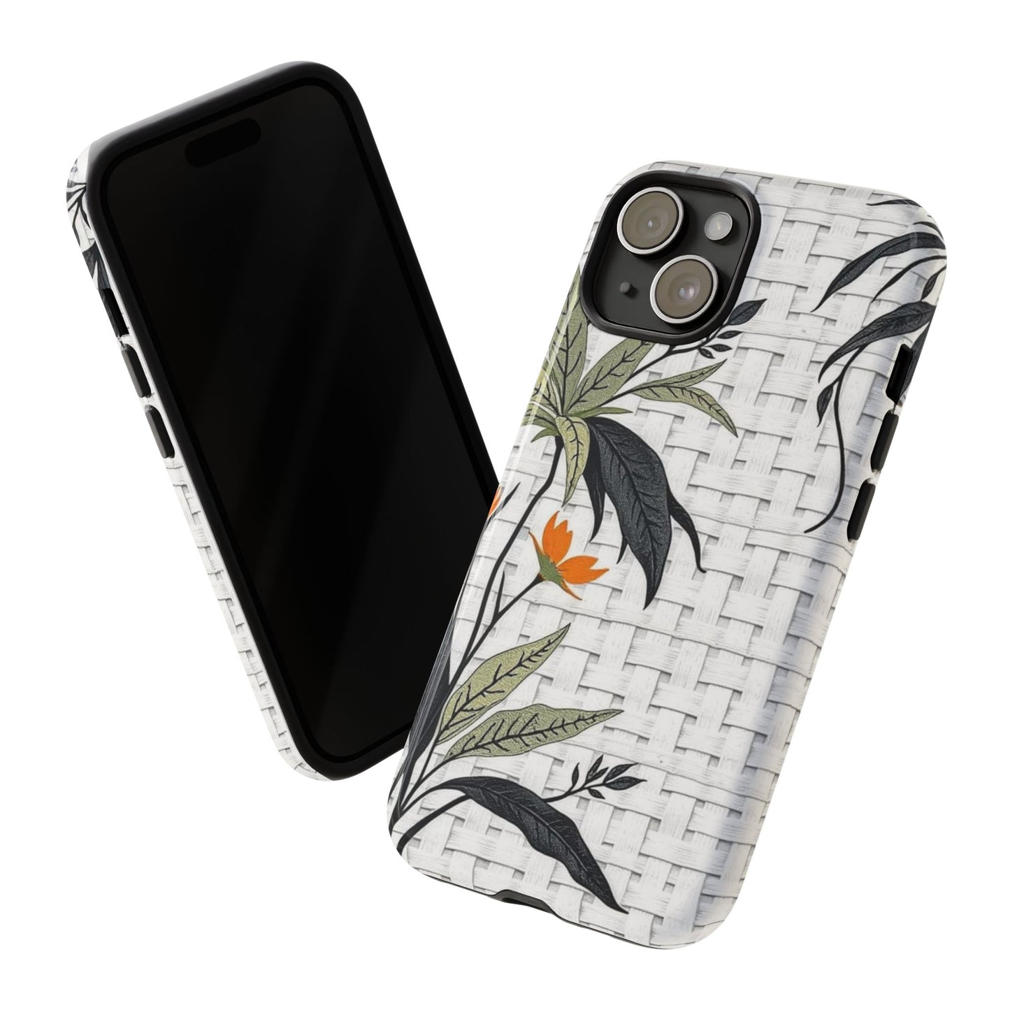 Floral Woven Tough Phone Case — Protective Botanical iPhone Cover