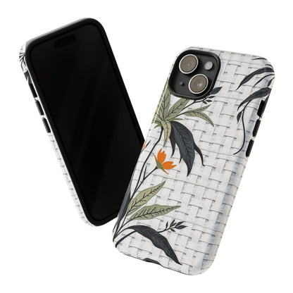 Floral Woven Tough Phone Case — Protective Botanical iPhone Cover