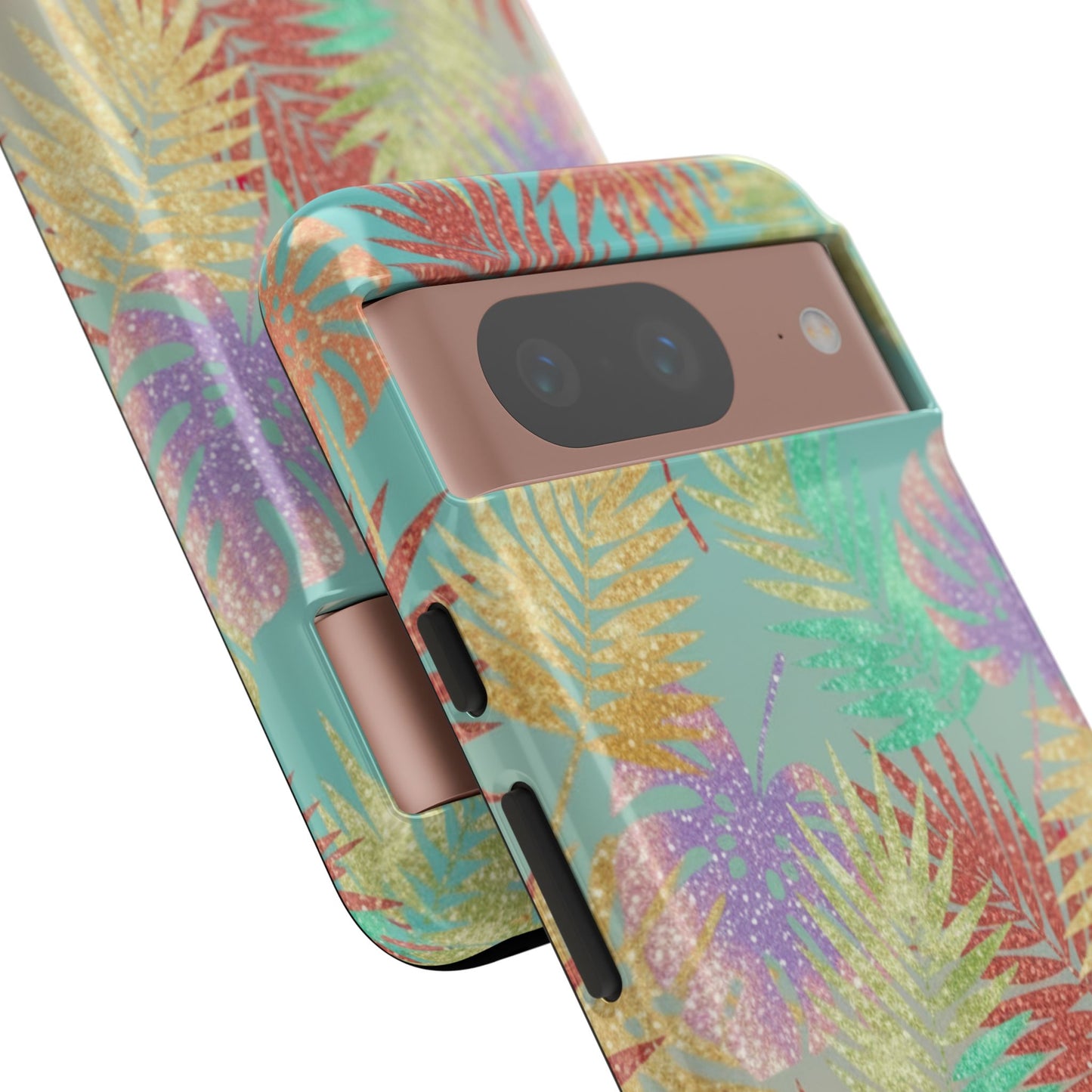 Tropical Palm Leaf Tough Phone Case – Colorful Pastel Botanical Protection