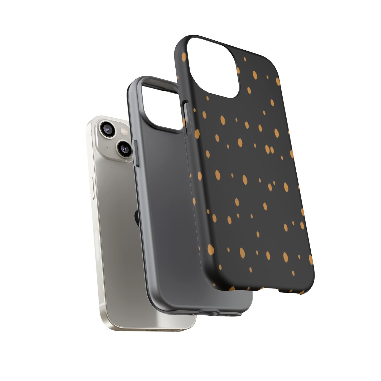 Black & Gold Dot Tough Phone Case — Protective Sparkle Pattern