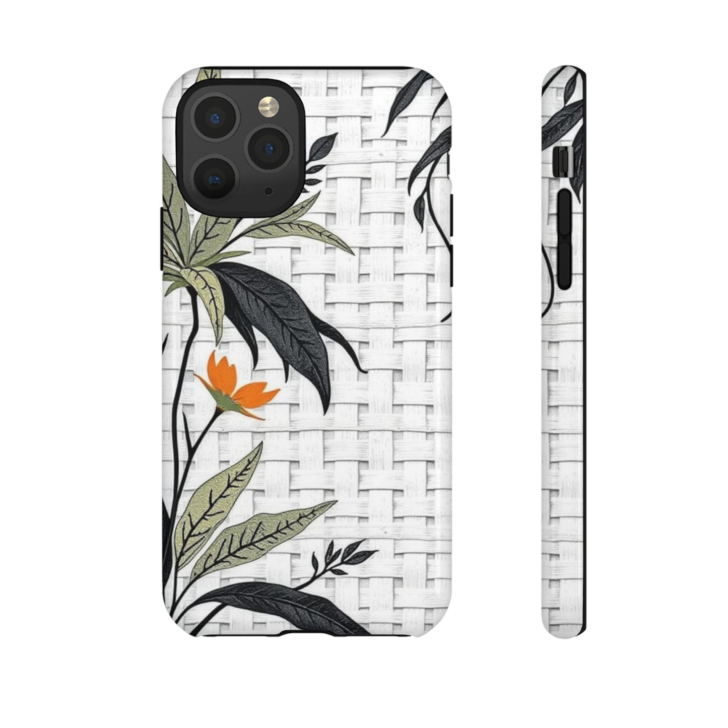 Floral Woven Tough Phone Case — Protective Botanical iPhone Cover