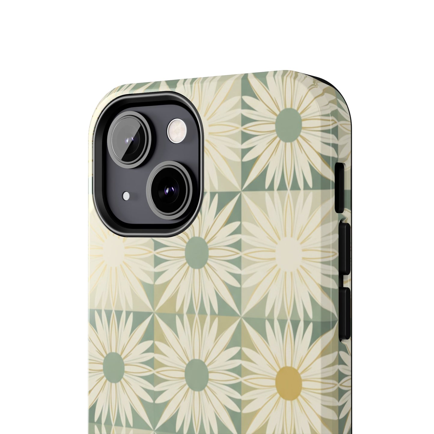 Retro Daisy Tough Phone Case — Vintage Floral Protective Cover for iPhone