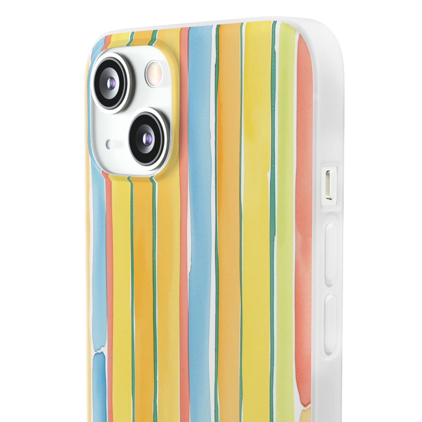 Watercolor Stripe Phone Case — Bright Pastel Vertical Stripes Protective Flexi Case