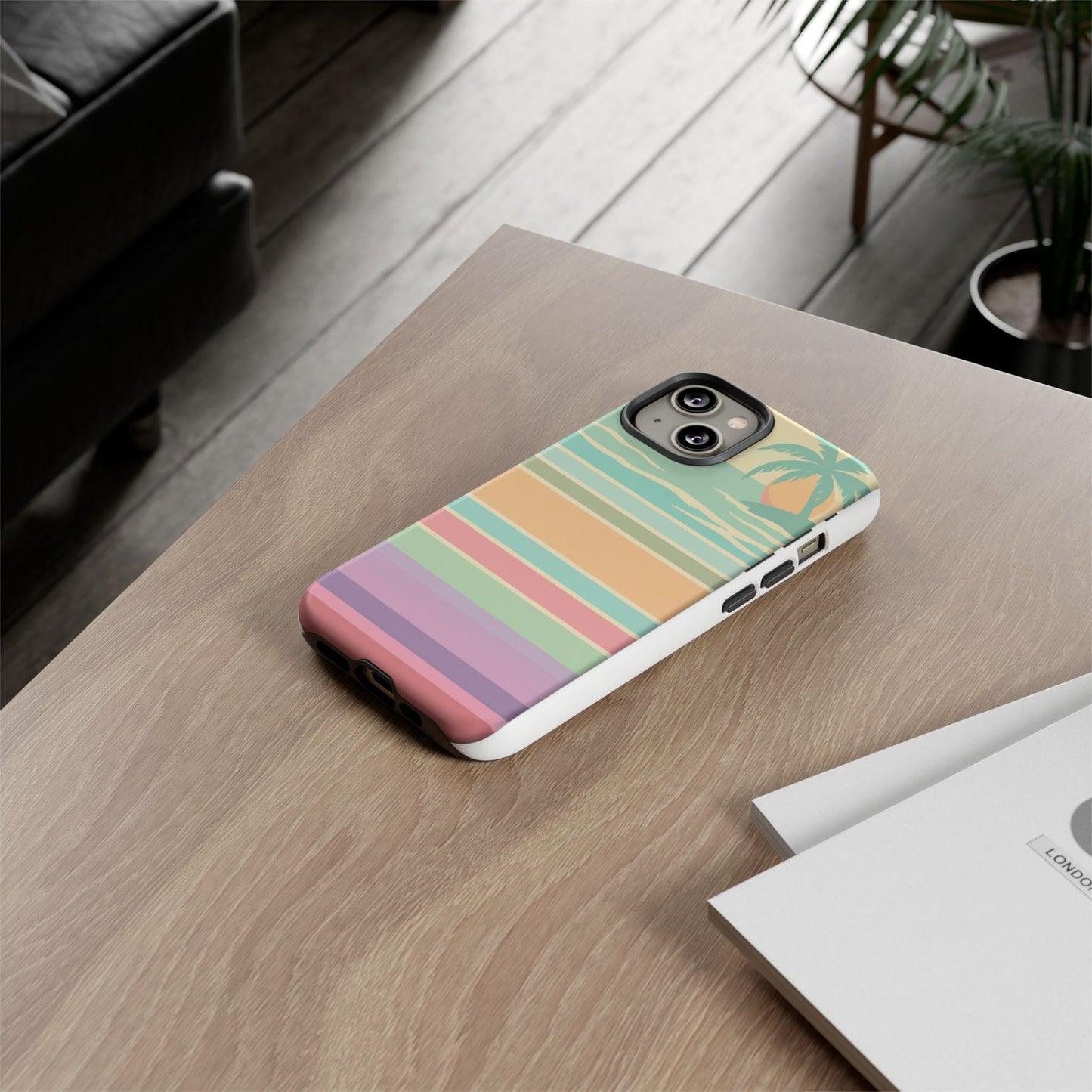 Tough Case — Retro Pastel Sunset Palm Tree Phone Case