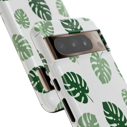Monstera Leaf Phone Case — Tropical Green Pattern Tough Case