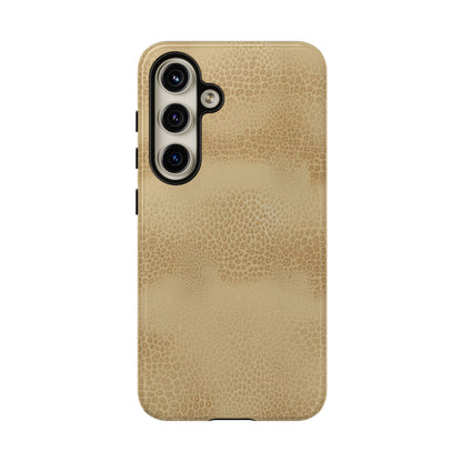 Tan Distressed Leather Texture Phone Case — Rugged Protective iPhone Cover
