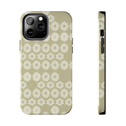 Daisy Pattern Tough Phone Case — Protective Floral iPhone Cover