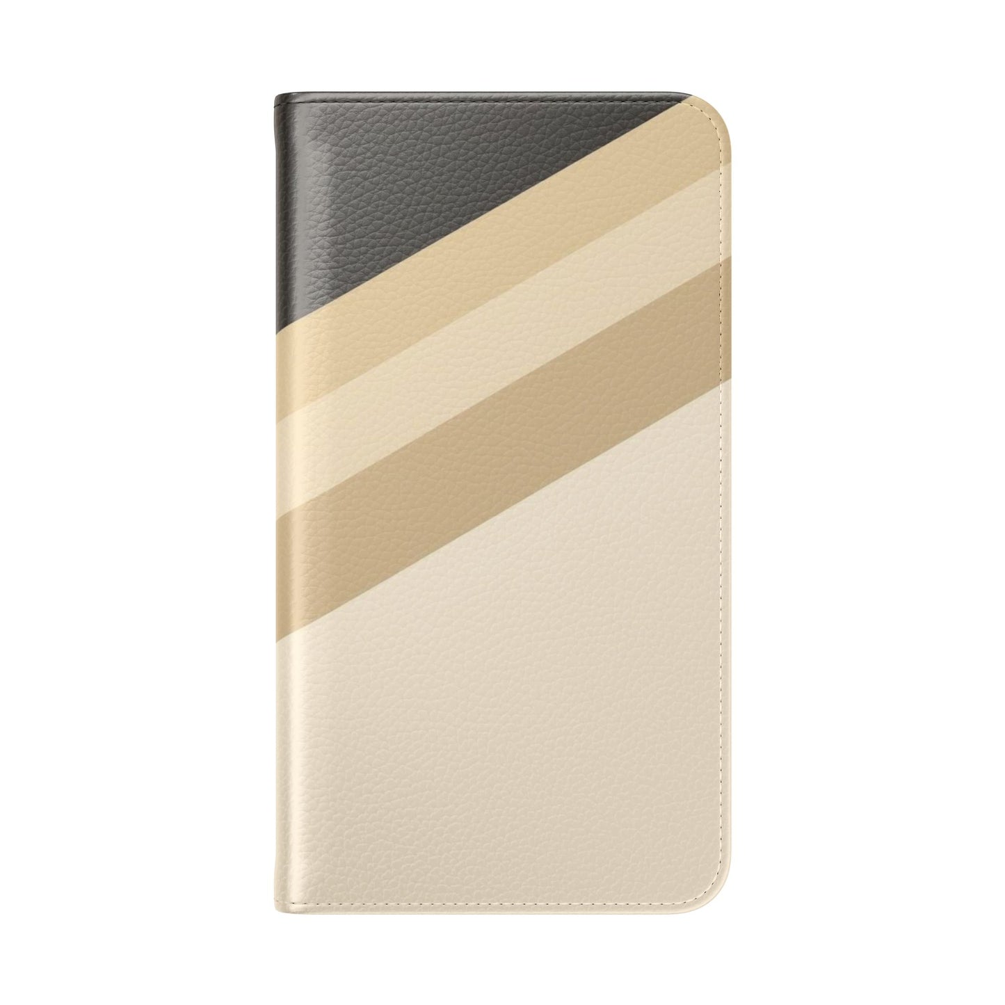 Retro Neutral Stripe Flip Phone Case — Wallet Folio with Card Slots