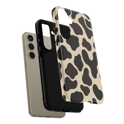 Cow Print Phone Case — Black & Cream Protective  Case