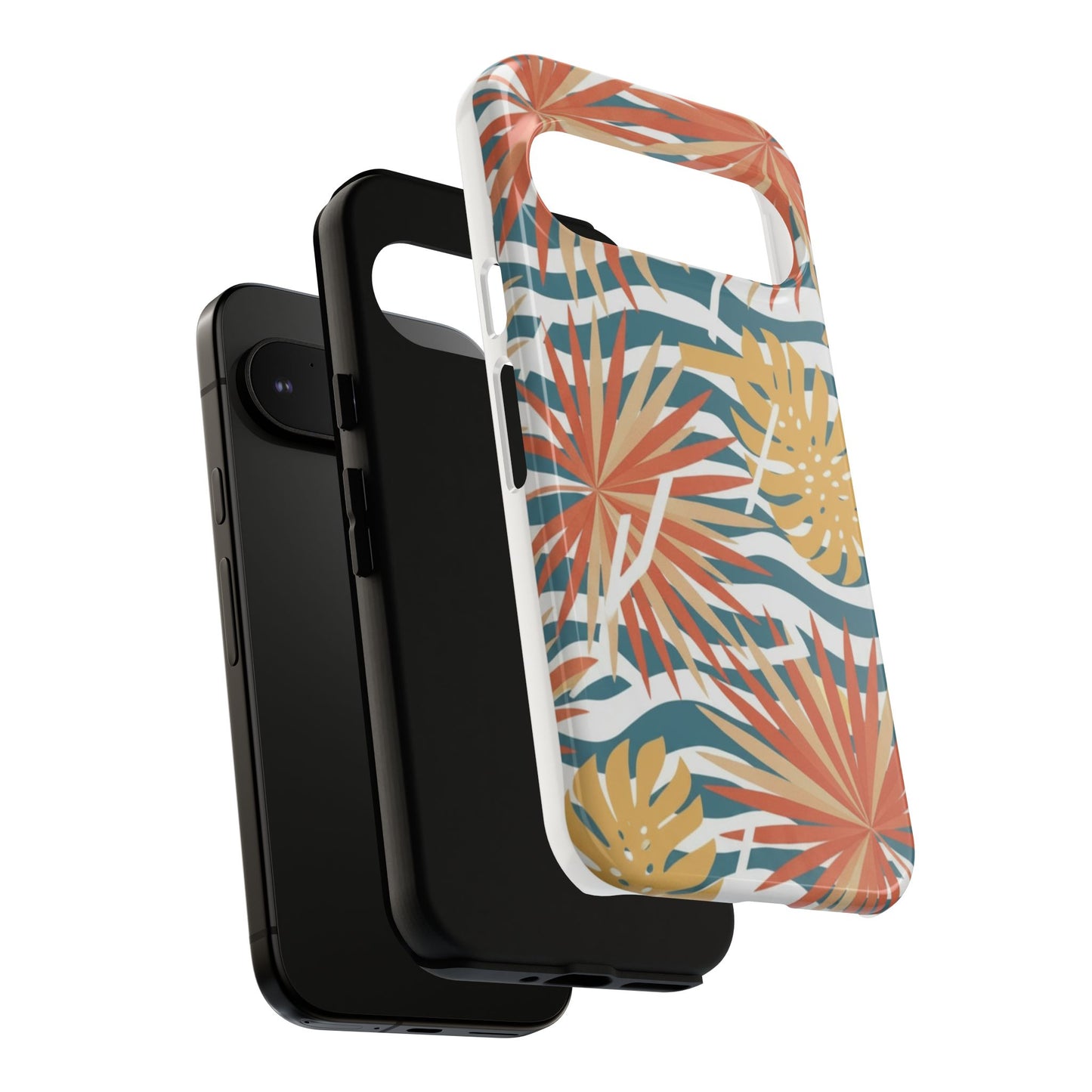 Tropical Palm Tough Phone Case – Retro Wave Floral Protective Cover