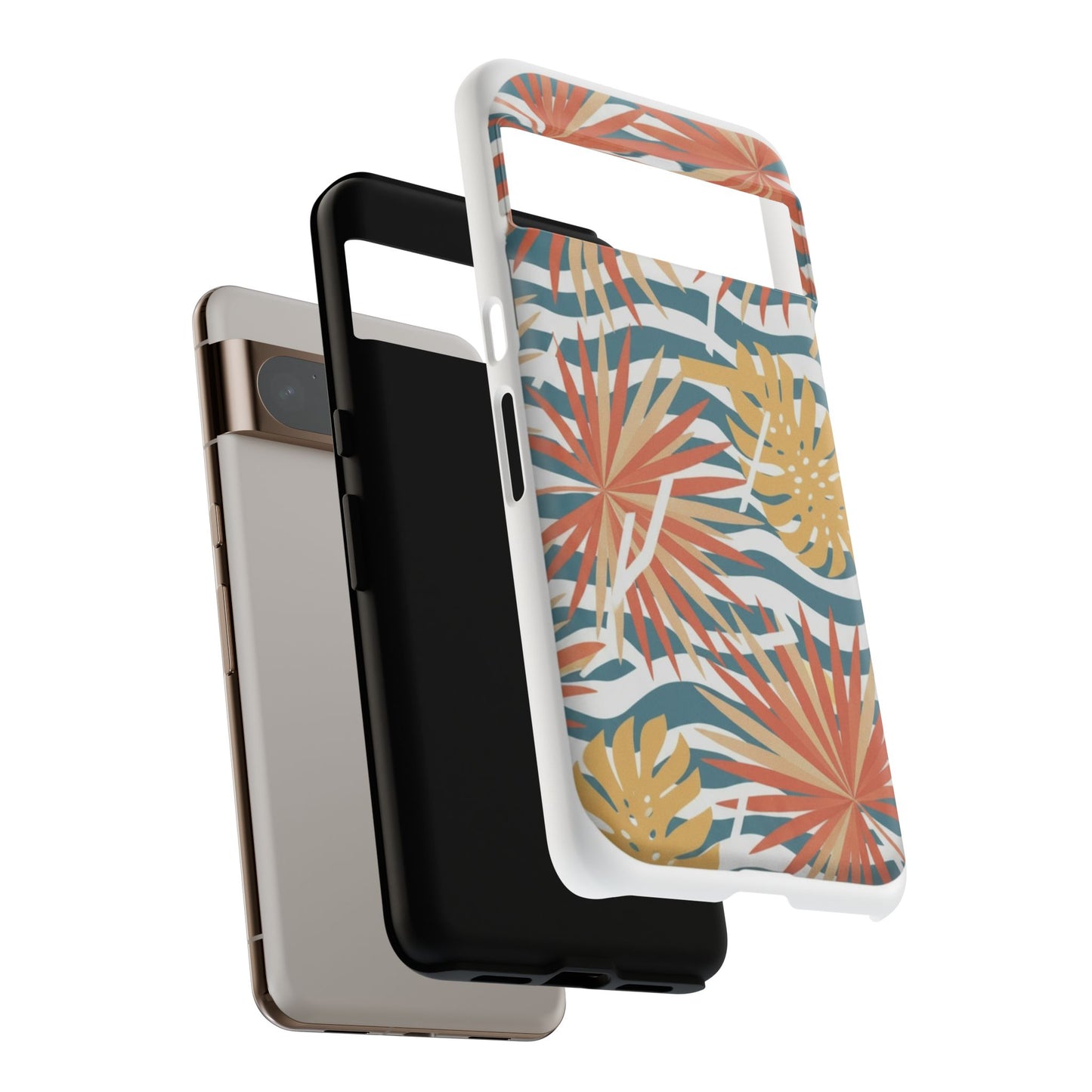 Tropical Palm Tough Phone Case – Retro Wave Floral Protective Cover