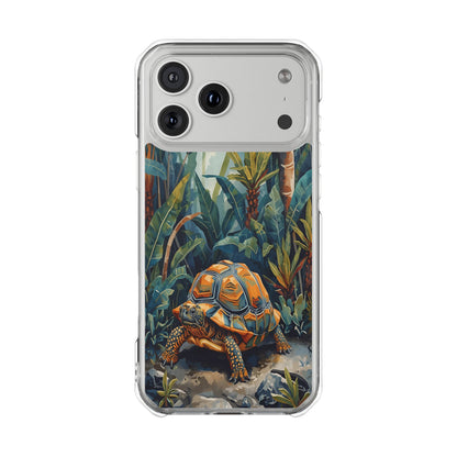 Clear Magnetic Phone Case — Tropical Turtle Art Protective Cover