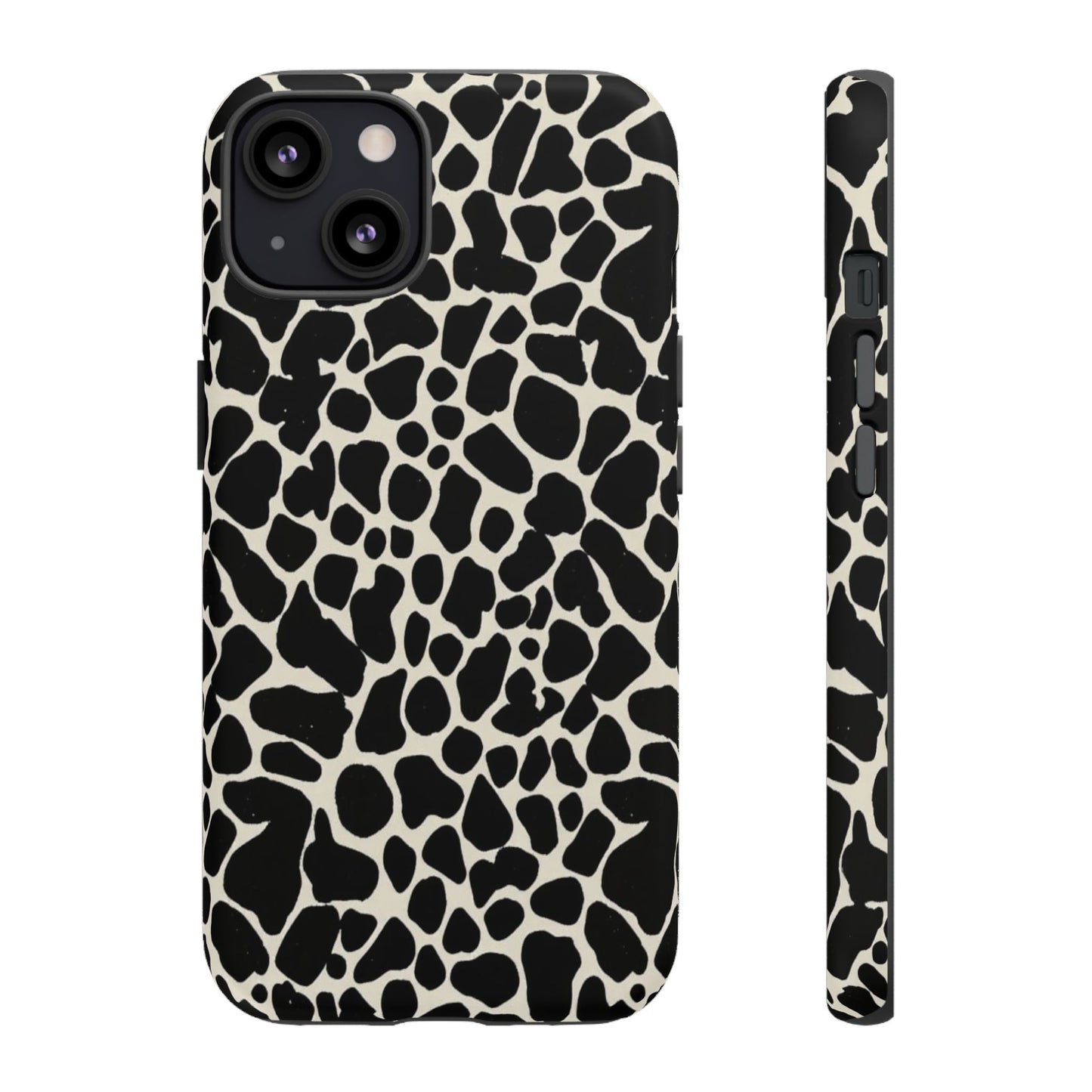 Black and White Cowhide Phone Case — Protective Tough Case