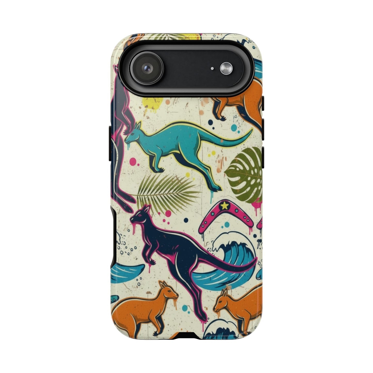Tough Cases — Colorful Surfing Kangaroo Phone Case