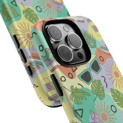 Tropical Summer Phone Case — Retro Sunglasses, Sneakers & Palm Pattern