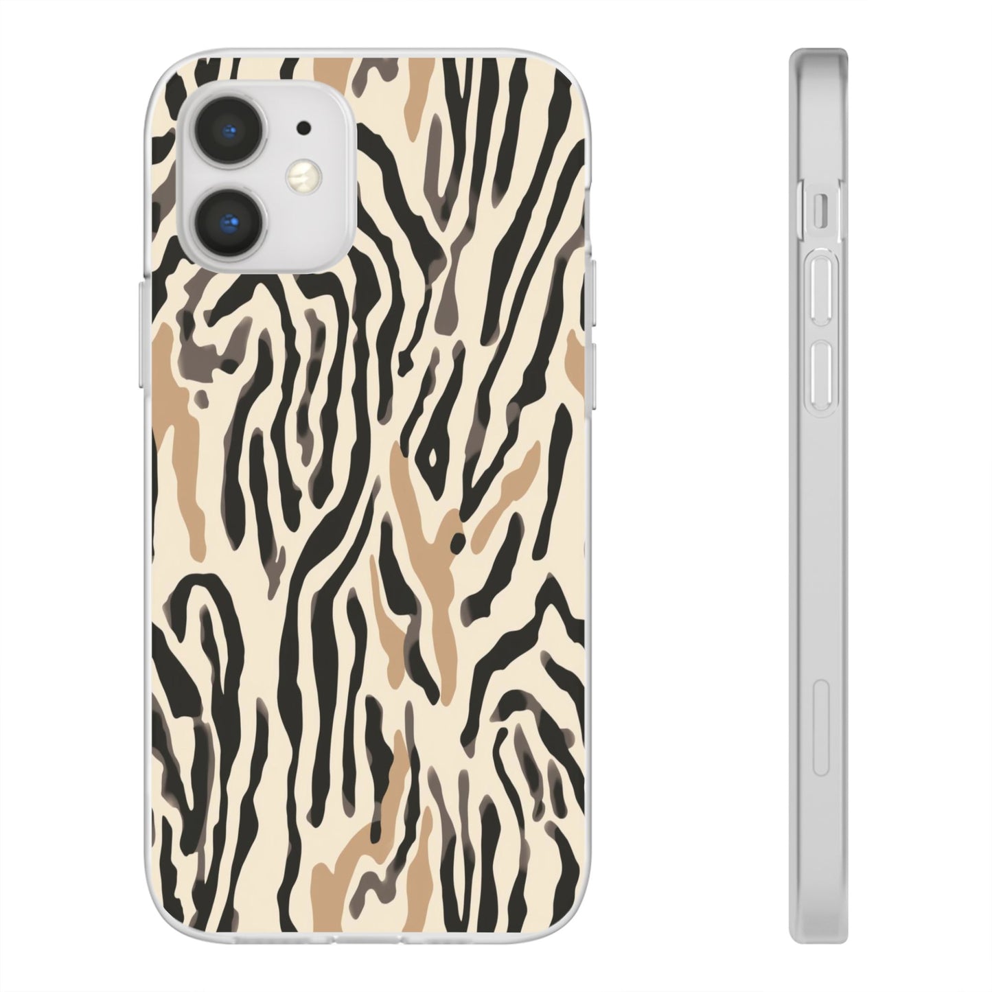 Zebra Stripe Phone Case – Neutral Animal Print Flexi Case