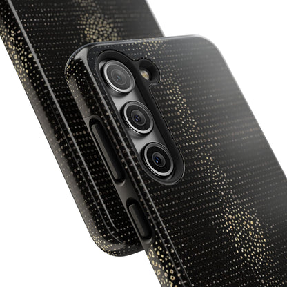 Tough Phone Case — Black Textured Metallic Dot Shield
