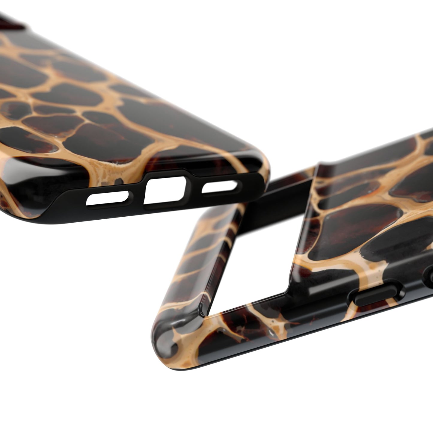 Phone Case — Brown Leather Dot Texture Rugged Protective Cover