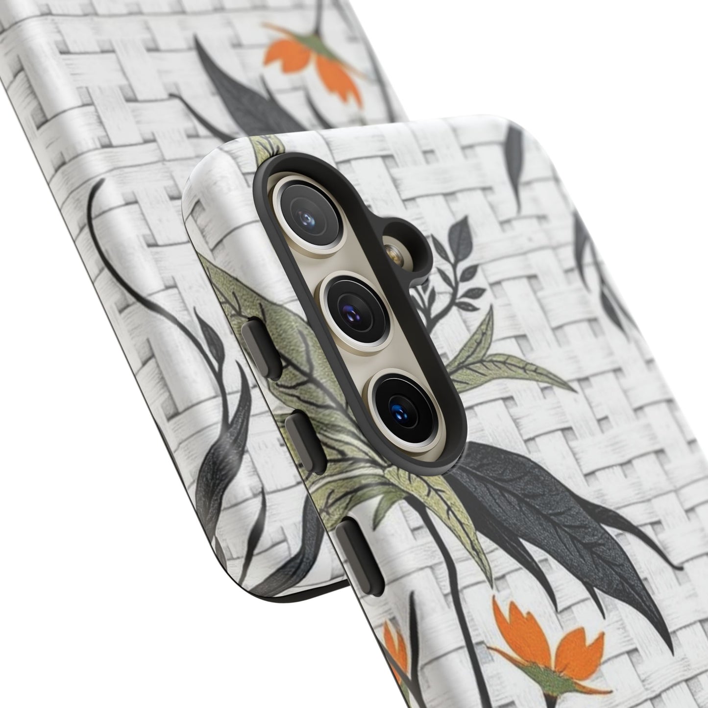 Floral Woven Tough Phone Case — Protective Botanical iPhone Cover