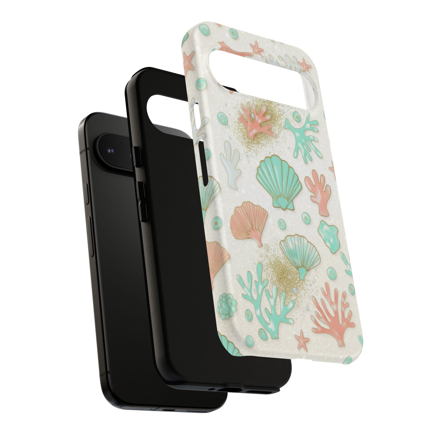 Seashell Coral Phone Case — Pastel Beach Shells Protective Tough Case