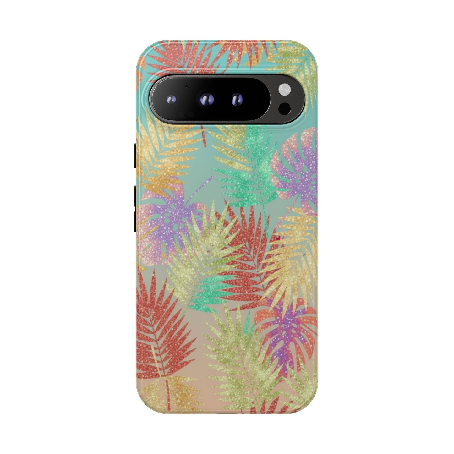 Tropical Palm Leaf Tough Phone Case – Colorful Pastel Botanical Protection