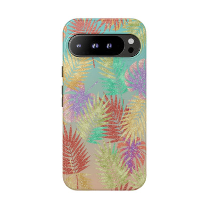 Tropical Palm Leaf Tough Phone Case – Colorful Pastel Botanical Protection
