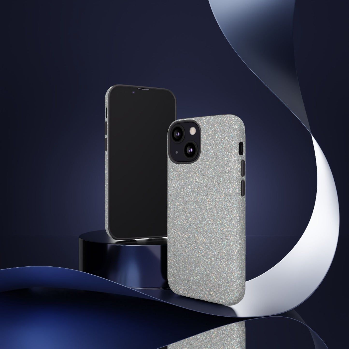 Glitter Silver Tough Phone Case — Sparkling Protective Phone Case