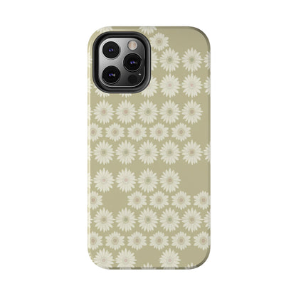 Daisy Pattern Tough Phone Case — Protective Floral iPhone Cover