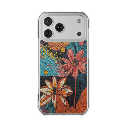 Clear Magnetic Phone Case — Colorful Floral Impact Protection