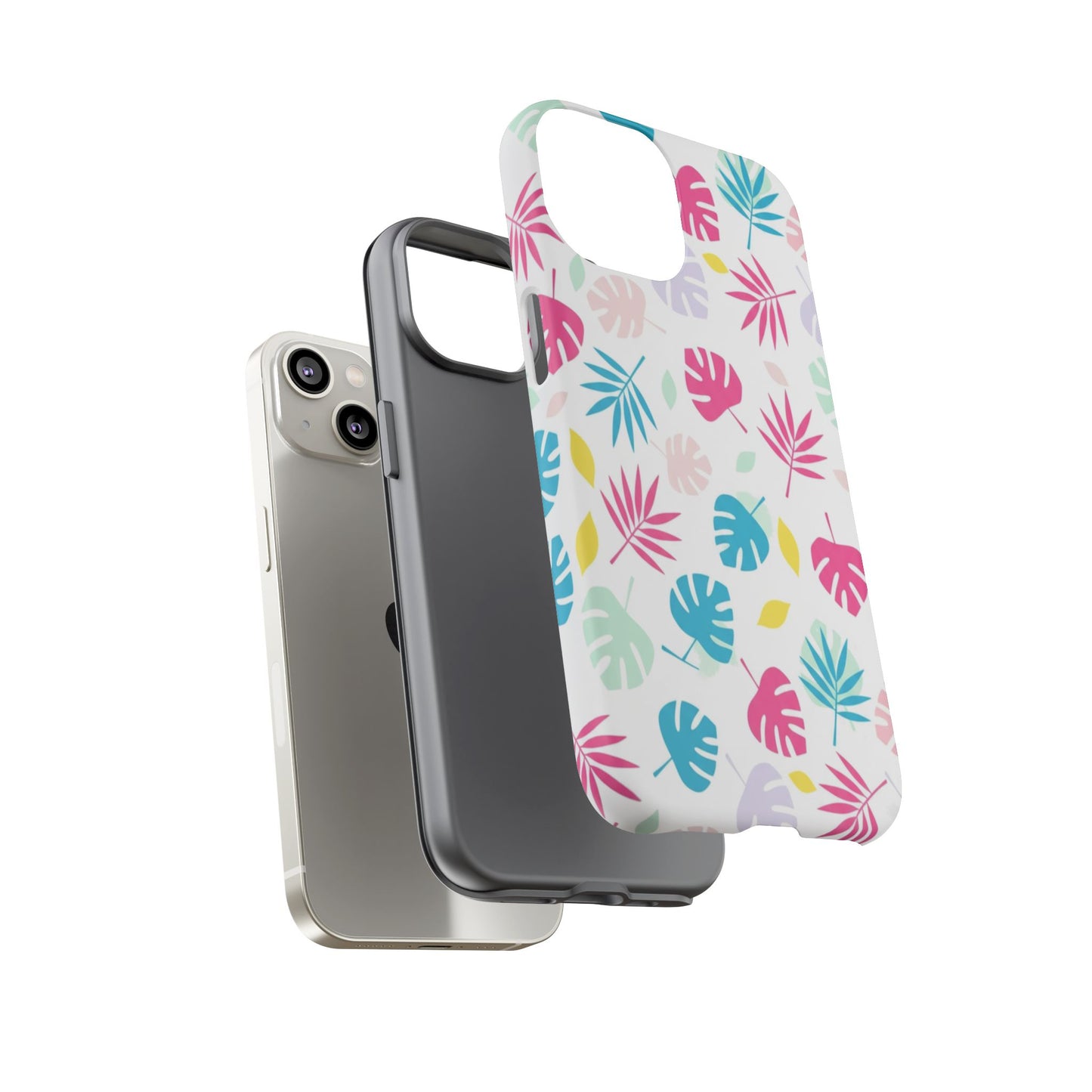 Tropical Leaf Phone Case — Colorful Pastel Monstera & Palm iPhone Case