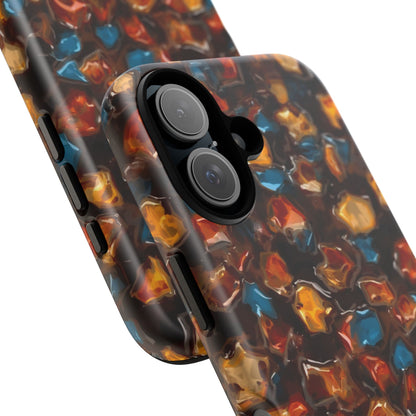 Phone Case - Amber Tortoiseshell Mosaic Protective Cover