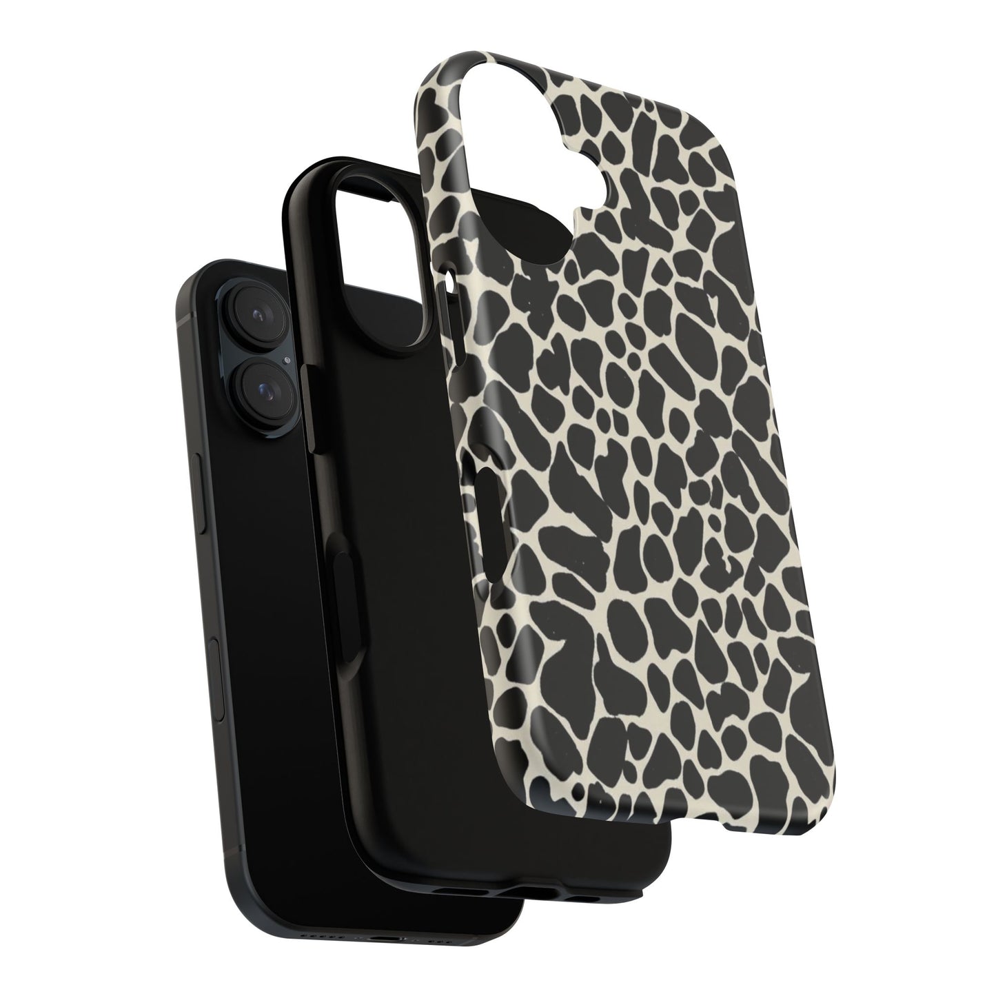 Black and White Cowhide Phone Case — Protective Tough Case