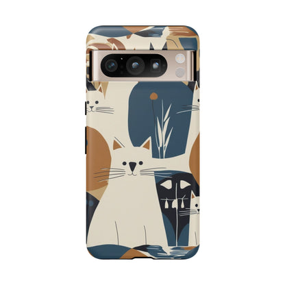 Cat Pattern Phone Case – Retro Abstract Cats Protective iPhone Cover