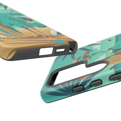 Phone Case — Retro Dressed Seagull Surfing Beach Illustration
