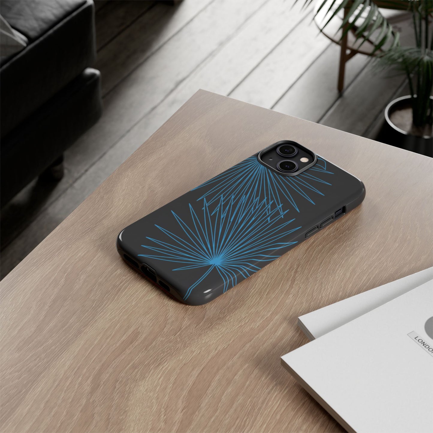 Blue Dandelion Burst Tough Phone Case — Protective Floral iPhone Cover