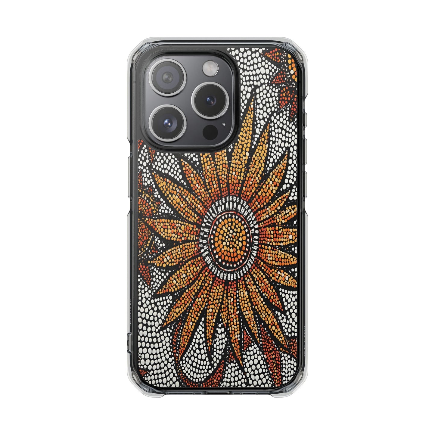 Clear Impact Phone Case — Mosaic Sunflower Magnetic Protective Case