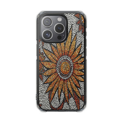 Clear Impact Phone Case — Mosaic Sunflower Magnetic Protective Case