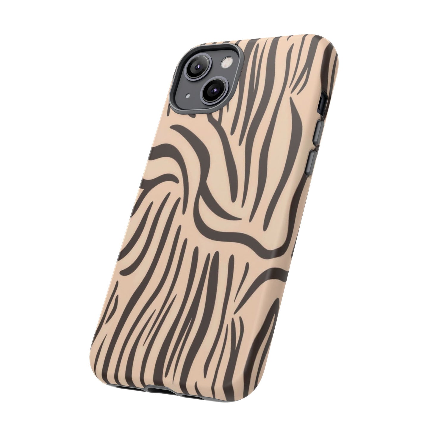 Zebra Stripe Tough Phone Case – Neutral Animal Print Protective Cover