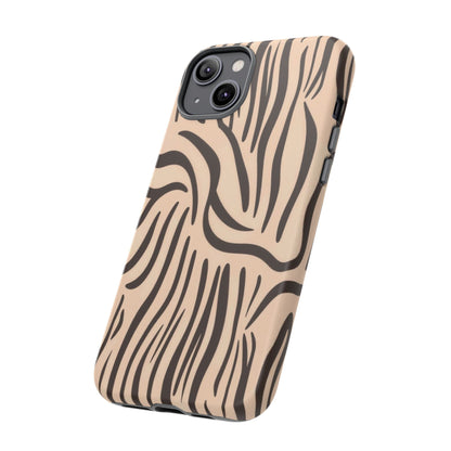 Zebra Stripe Tough Phone Case – Neutral Animal Print Protective Cover