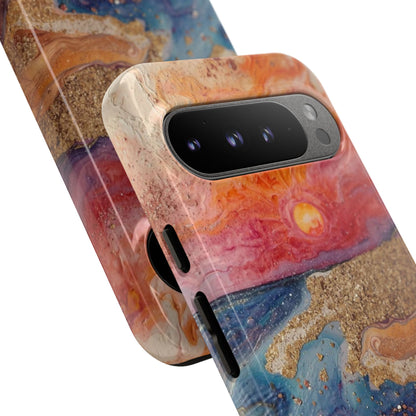 Sunset Coast Phone Case — Colorful Abstract Beach Art Tough Case