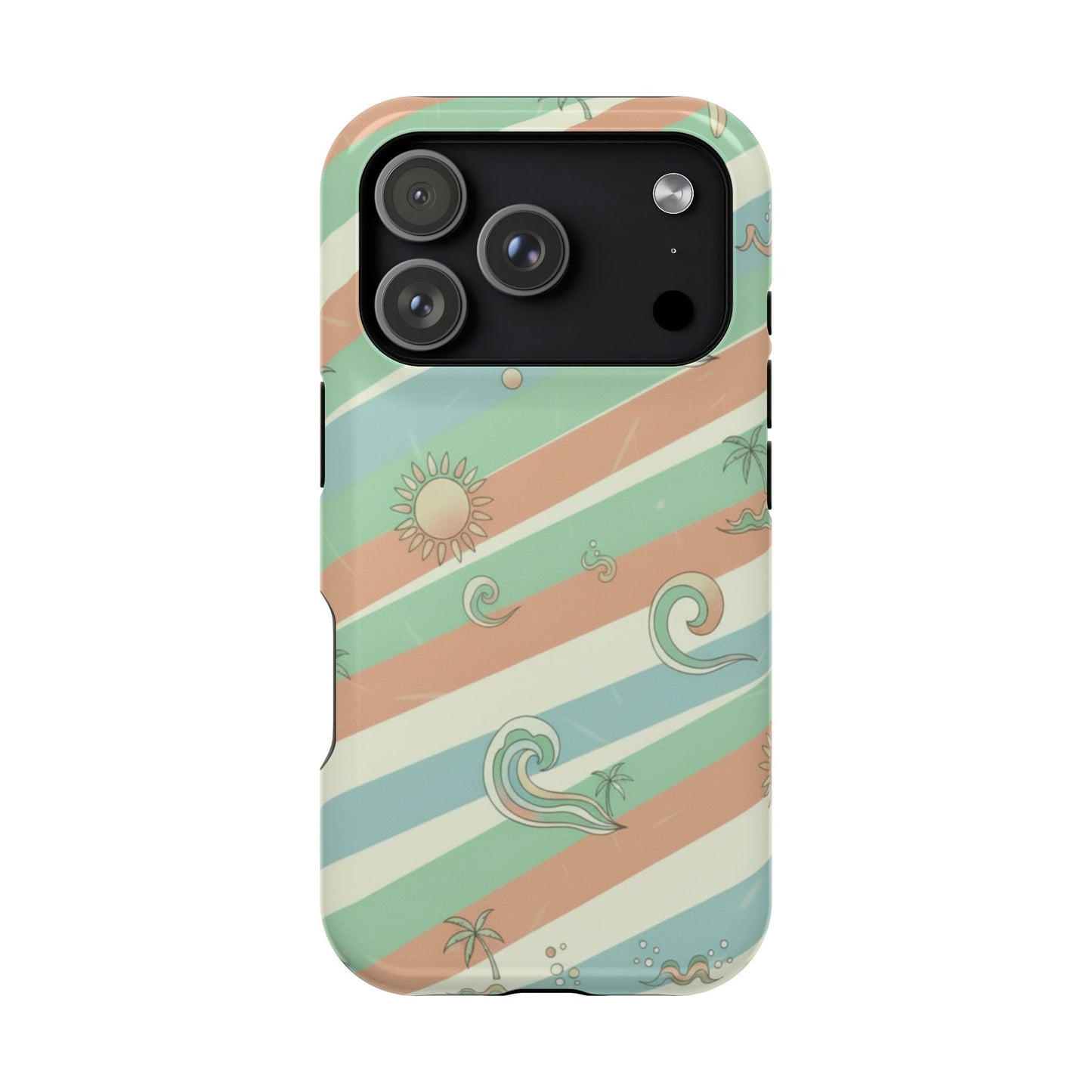 Magnetic Impact-Resistant Phone Case — Retro Surf Stripes